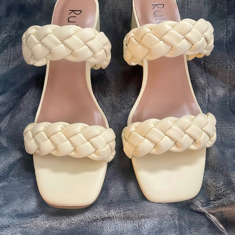 Elegant Braided Cream Sandals